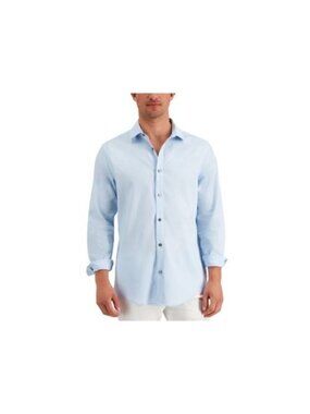 Alfani Mens Blue Long Sleeve Classic Fit Button Down Casual Shirt Size XL $70